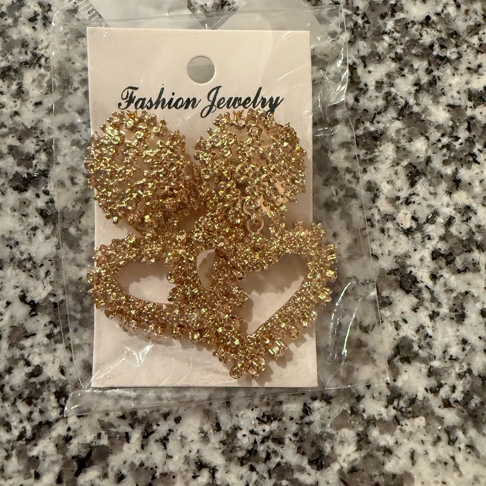 Gold Heart Earrings